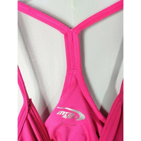 MTA Sports Women Hot Pink Racerback Tank Top with built in bra - Picture 4 of 4